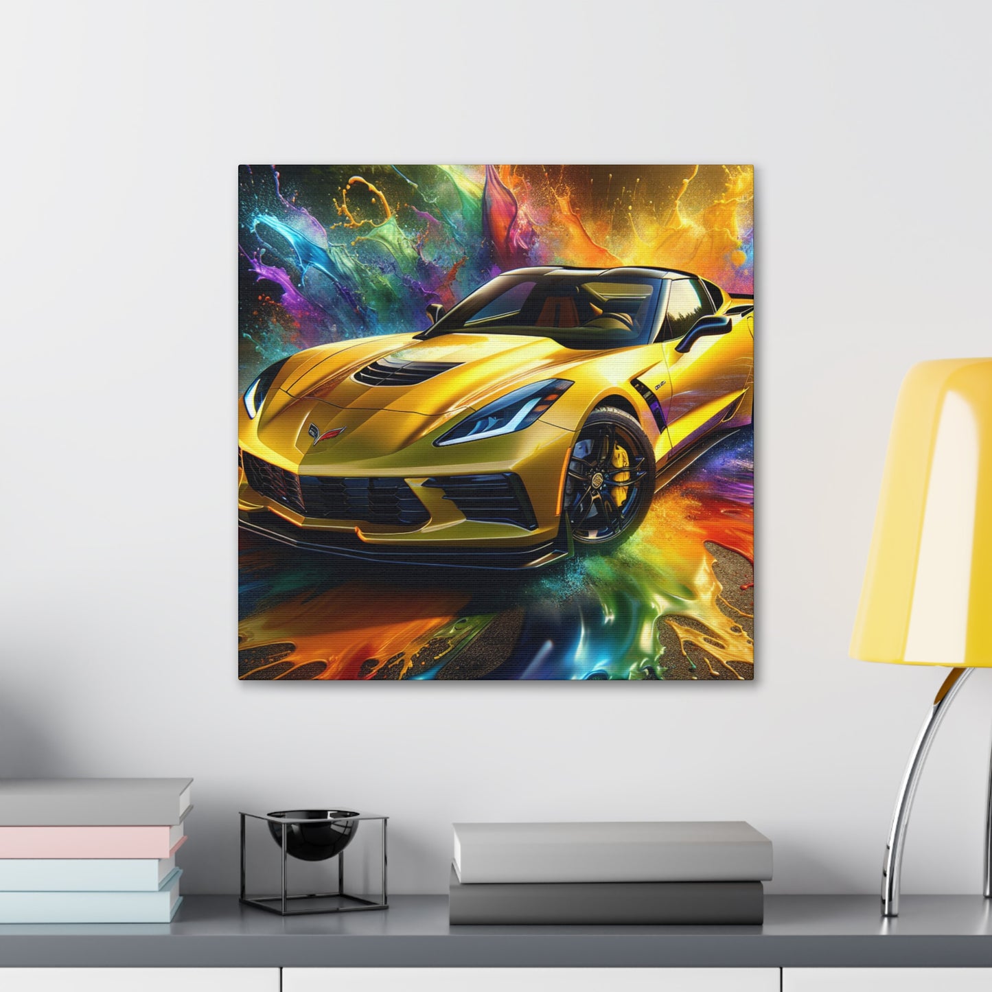 Chevrolet Corvette Wall Art Canva Painting - Perfect Gift for Car Lovers and Corvette Enthusiasts