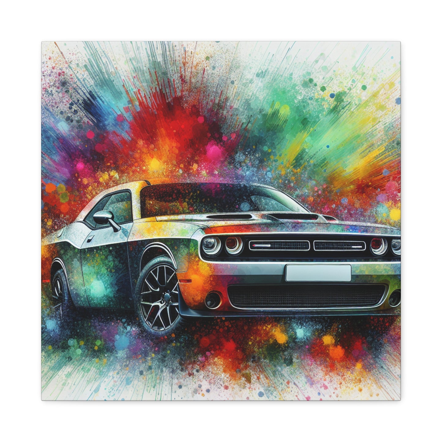 Dodge Challenger Canvas Wall Art, Car Print, Muscle Car Painting, Automotive Decor, Garage Artwork, Gift for Car Enthusiasts, Collectible Art