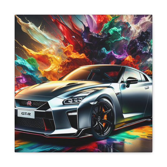 Nissan GT-R Canva Painting, Unframed Wall Art, Sports Car Print, Perfect for Home Decor and Car Enthusiasts, High Quality