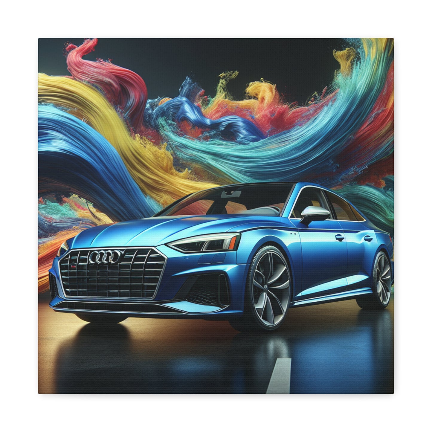 Audi A5 Canva Painting - Unique Handmade Wall Art for Car Enthusiasts, Perfect Gift for Audi Lovers