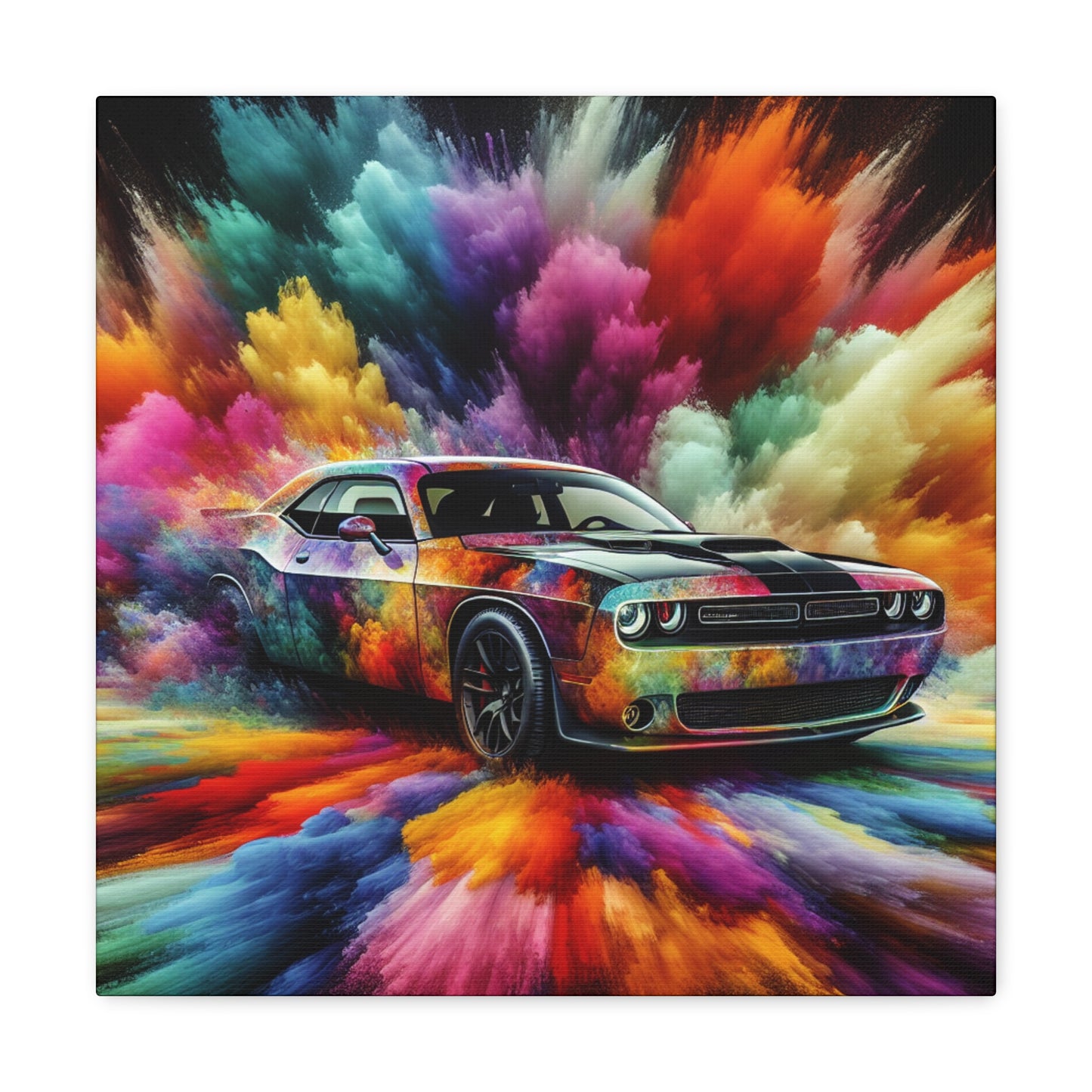 Dodge Challenger Wall Art, Car Enthusiast Gift, Automotive Canva Painting, Classic Muscle Car Decor, Man Cave Must-Have, Unique Artwork