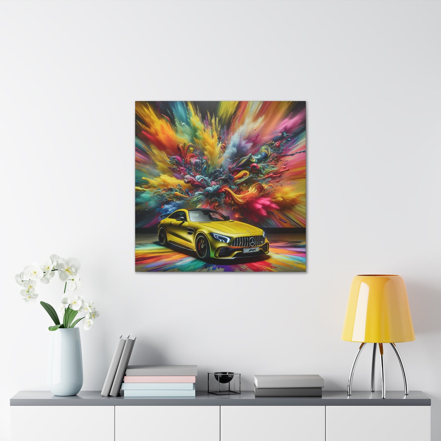 Mercedes AMG Wall Art Canva Painting, Luxury Car Artwork, Home Decor, Perfect Gift for Car Lovers and Enthusiasts, Auto Racing Decor