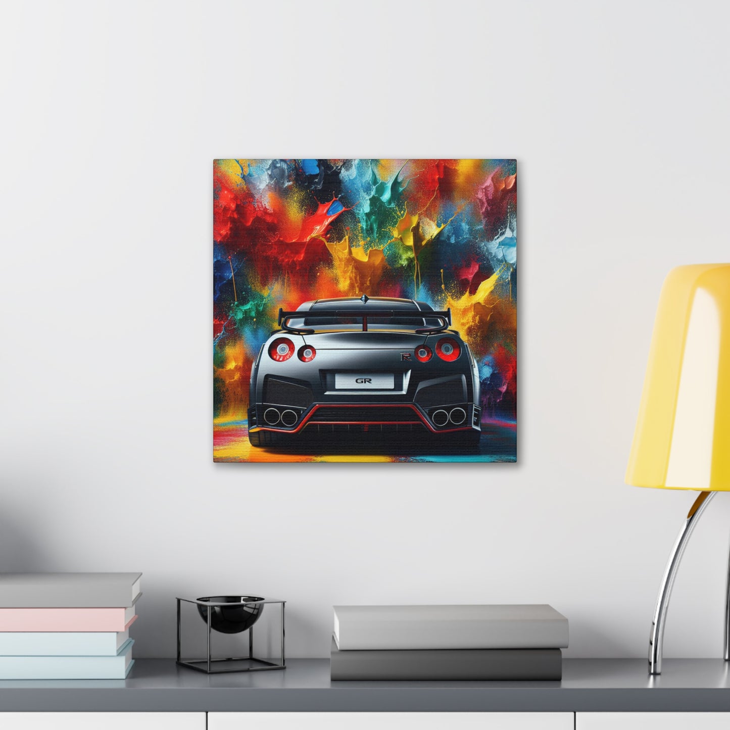 Nissan GT-R Canva Wall Art, Luxury Sport Car Print, Garage Decor, Men's Gift, High Quality Print, Unique Home Decor, Artistic Car Painting