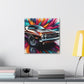 Dodge Challenger Wall Art - Handmade Canva Painting - Race Car Decor - Automotive Gifts for Men - Unique Home and Office Decoration