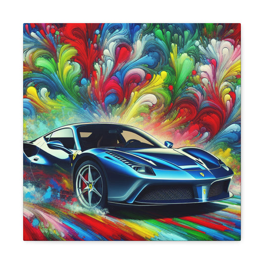 Luxury Ferrari Car Wall Art, Italian Supercar Canva Painting, Home Decor, Office Wall Hanging, Gift for Car Lovers, Handmade Oil Print