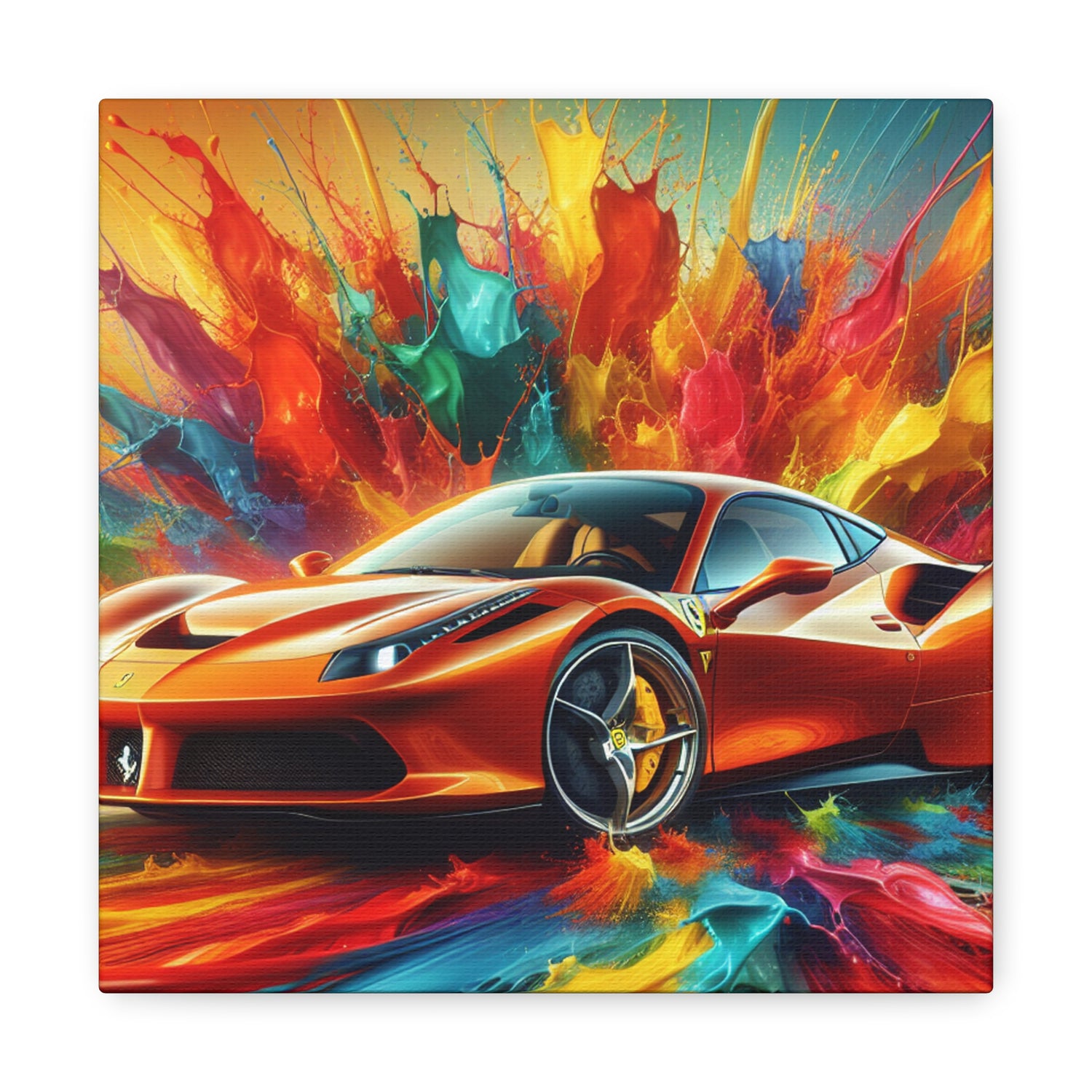 Ferrari Luxury Car Canva Art - Perfect for Man Cave Decor, Vintage Car Wall Art, Sports Car Enthusiast, Garage Decor, Luxury Auto Wall Print