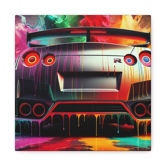 Nissan GT-R Canva Painting - Modern Wall Art, Handmade Car Artwork, Perfect Gift for Car Enthusiasts and Decor