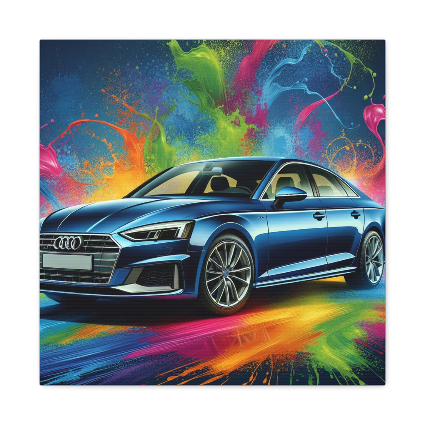 Audi A5 Canva Painting, Hand-Painted Wall Art, Luxury Car Print, Home Decor, Unique Gift for Car Enthusiast, Petrolhead, and Audi Lovers