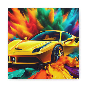 Ferrari Luxury Car Wall Art, Hand-Painted Acrylic Canva Painting, Home Decor, Classic Car Lovers Gift, High-Quality Picture, Perfect For Office and Home