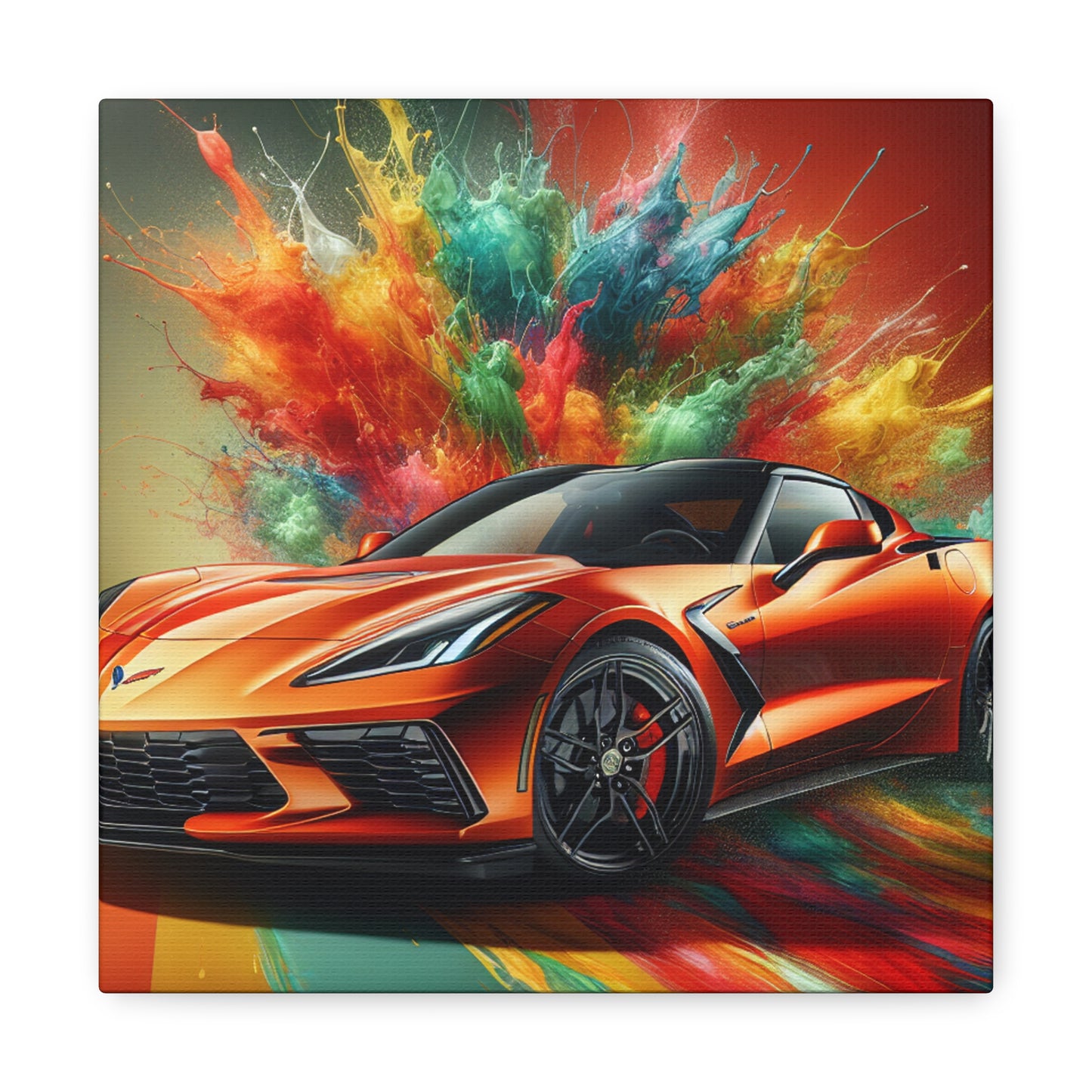 Chevrolet Corvette Wall Art, Large Canvas Print, Luxury Car Painting, Home and Office Décor, Perfect Gift for Car Lovers