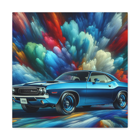 Dodge Challenger Wall Art, Car Themed Home Decor, High Quality Canva Painting, Classic Car Enthusiast Gift, Modern Garage Artwork