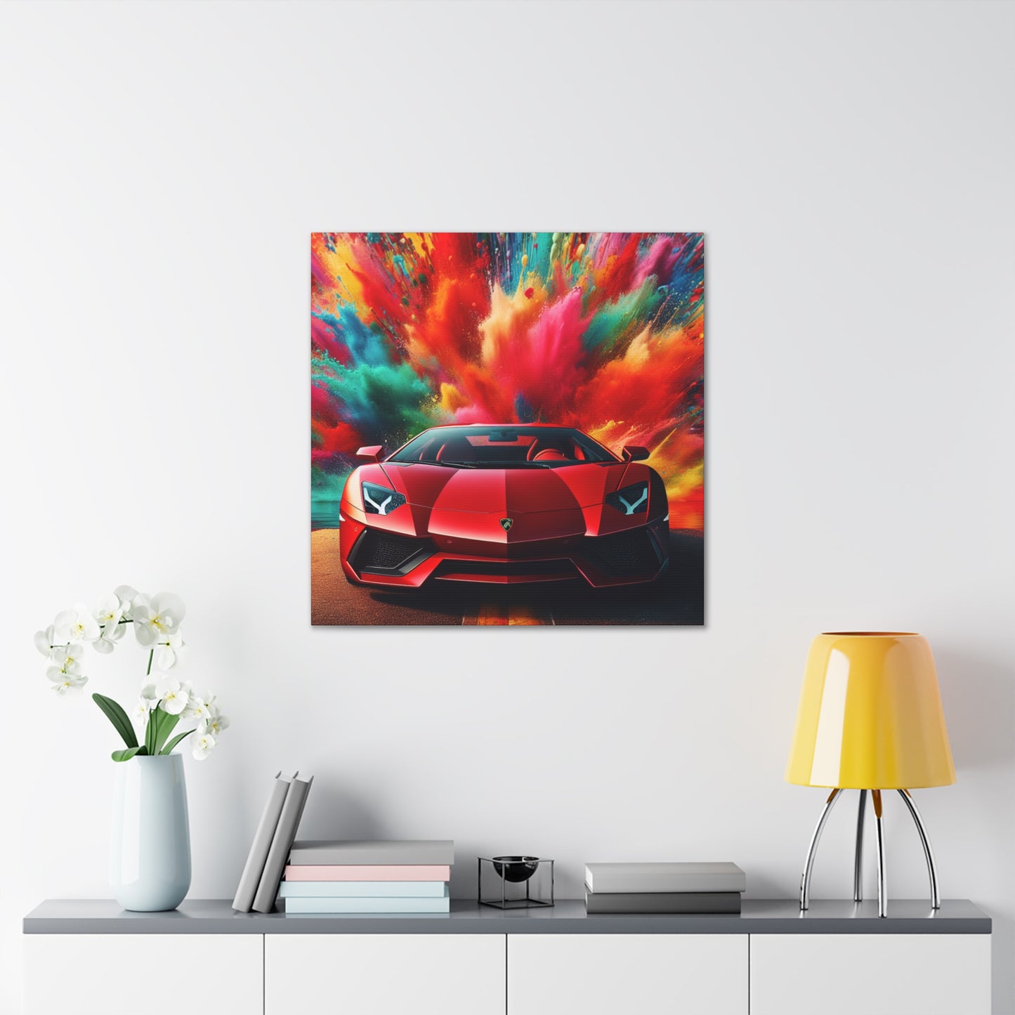 Lamborghini Aventador Canva Wall Art - Super Car Painting, Canvas Print for Car Lovers, Home Decor, Boy's Room Wall Art, Unique Gift