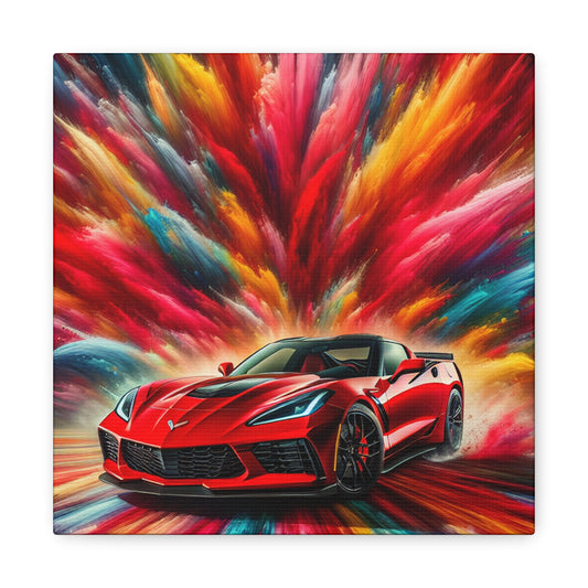 Chevrolet Corvette Wall Art, Automotive Canva Painting, Car Enthusiast Gift, Vintage Sports Car Decor, Modern Office and Home Wall Décor