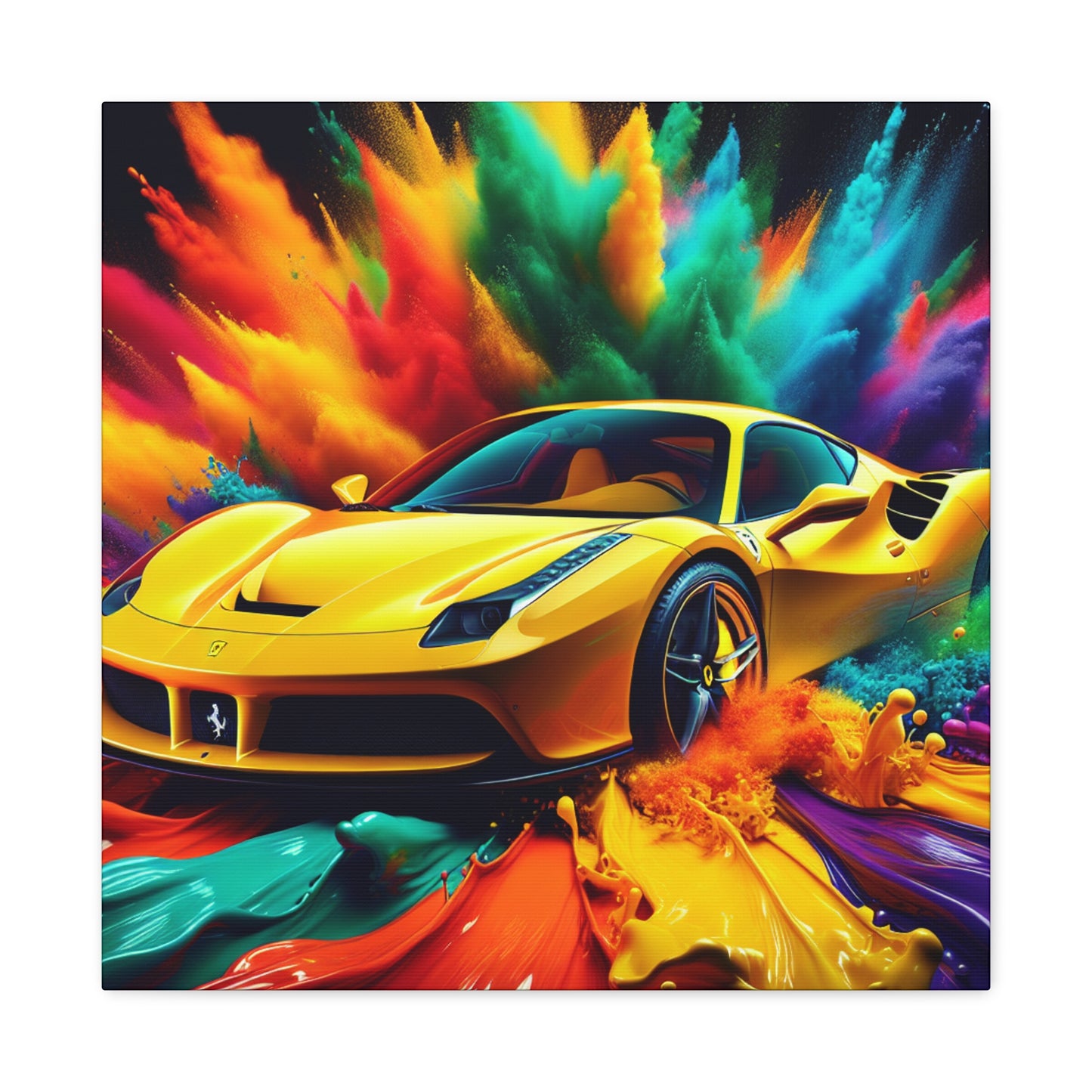 Ferrari Luxury Car Wall Art, Hand-Painted Acrylic Canva Painting, Home Decor, Classic Car Lovers Gift, High-Quality Picture, Perfect For Office and Home