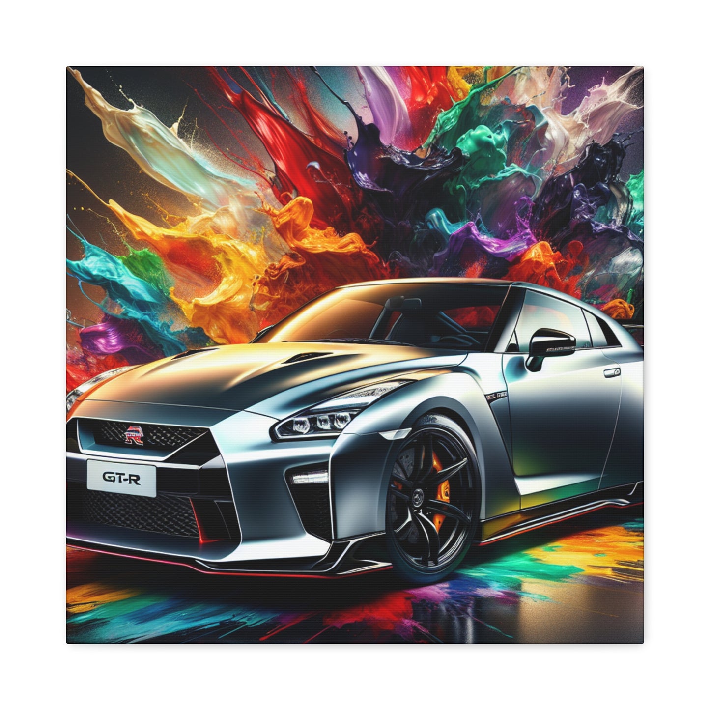 Nissan GT-R Canva Painting, Unframed Wall Art, Sports Car Print, Perfect for Home Decor and Car Enthusiasts, High Quality