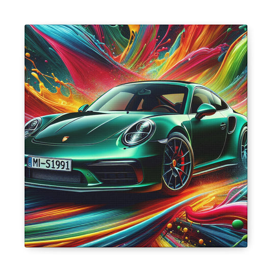 Porsche 911 Canva Art Print - Luxury Car Wall Decor, Sports Car Lover Gift, Exquisite Automobile Painting, High-Performance Vehicle Artwork