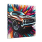 Dodge Challenger Wall Art - Handmade Canva Painting - Race Car Decor - Automotive Gifts for Men - Unique Home and Office Decoration