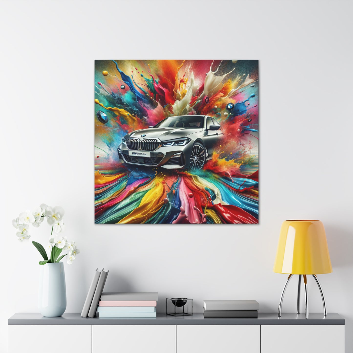 BMW Luxury Car Canvas Painting - Wall Art, Fine Print for BMW Lovers, Home Decor, Car Art, Unique Gift, Office Decoration, Collectible Art Piece