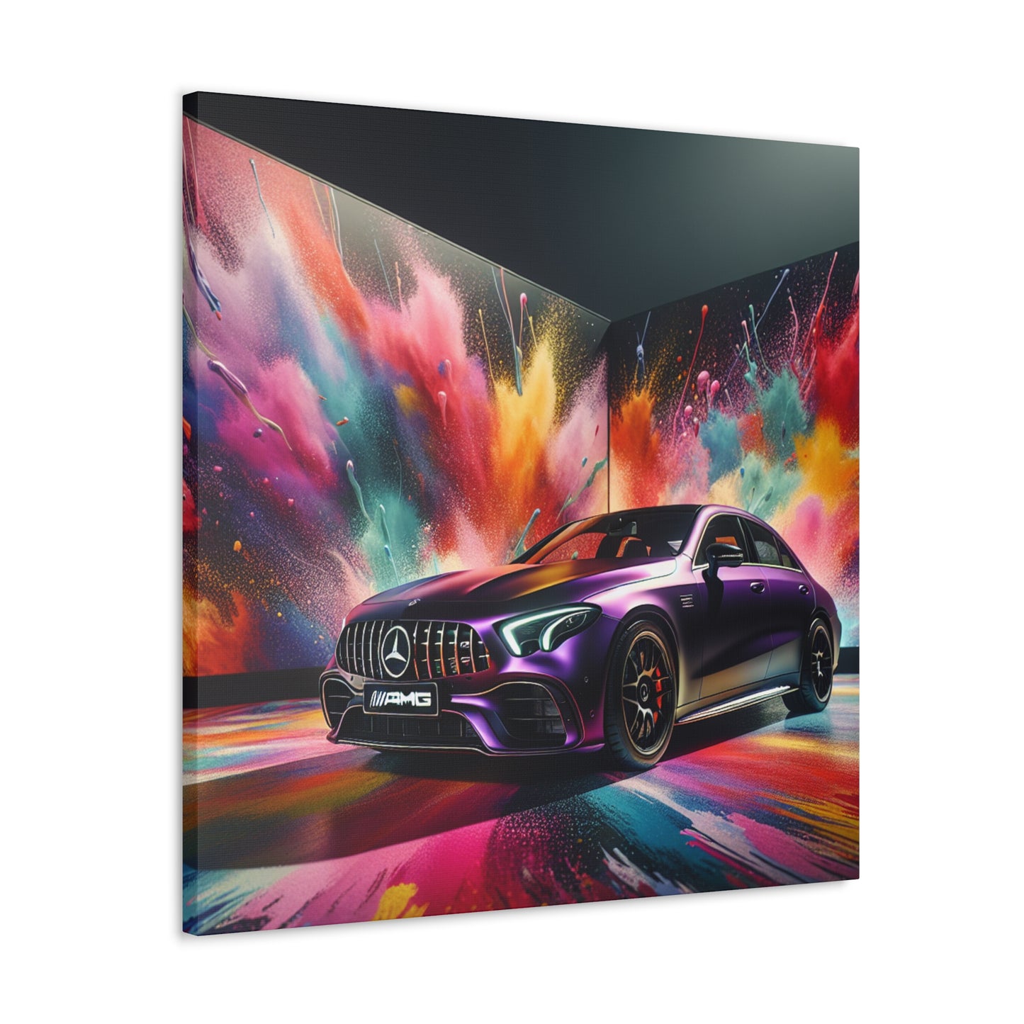 Mercedes AMG Wall Art, Handcrafted Canva Painting - Perfect for Auto Enthusiast, Car Decor, Man Cave, Home Office