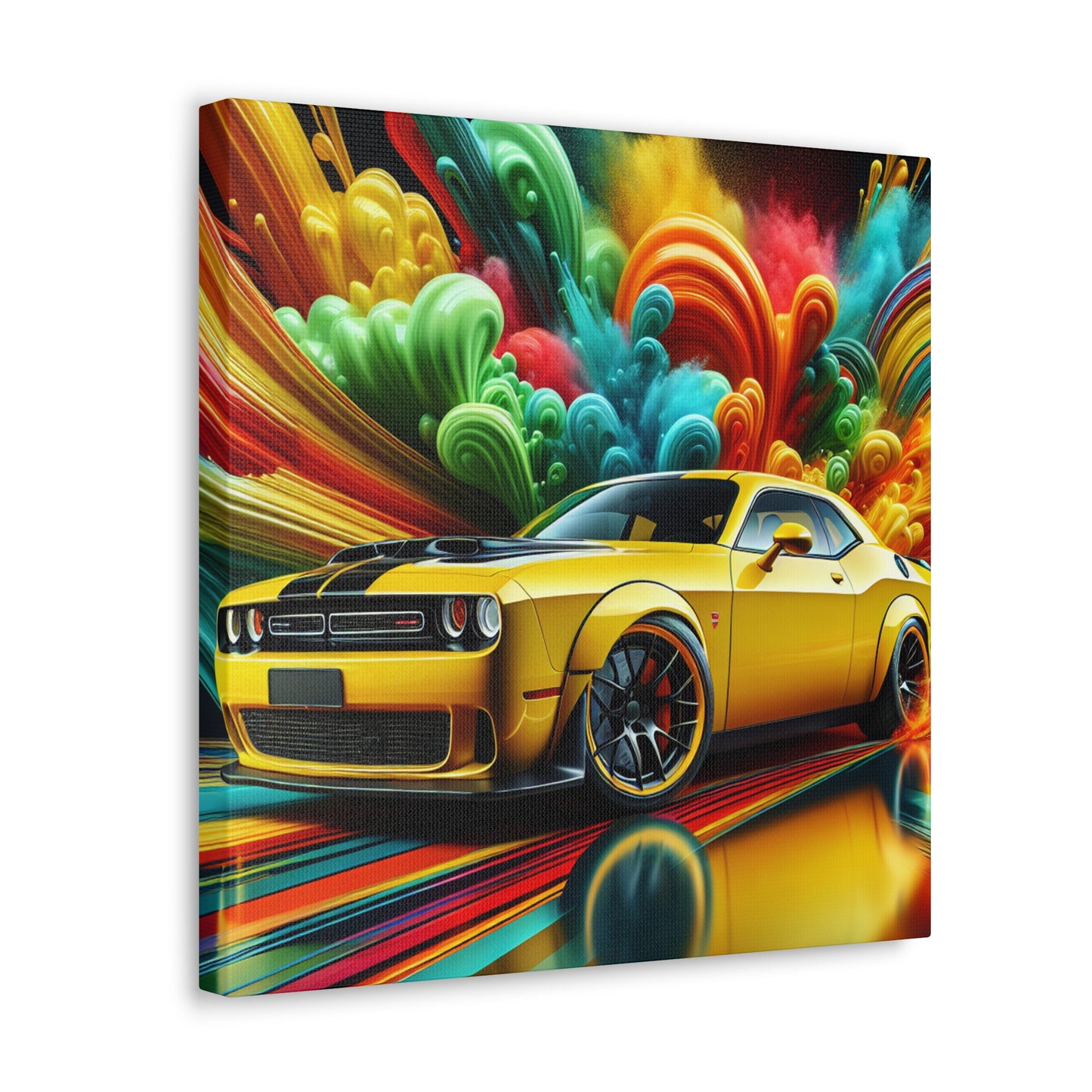 Dodge Challenger Car Wall Art - Premium Canva Painting, Great for Home Decor, Auto Enthusiast Gift, Man Cave Essential, Car Artwork