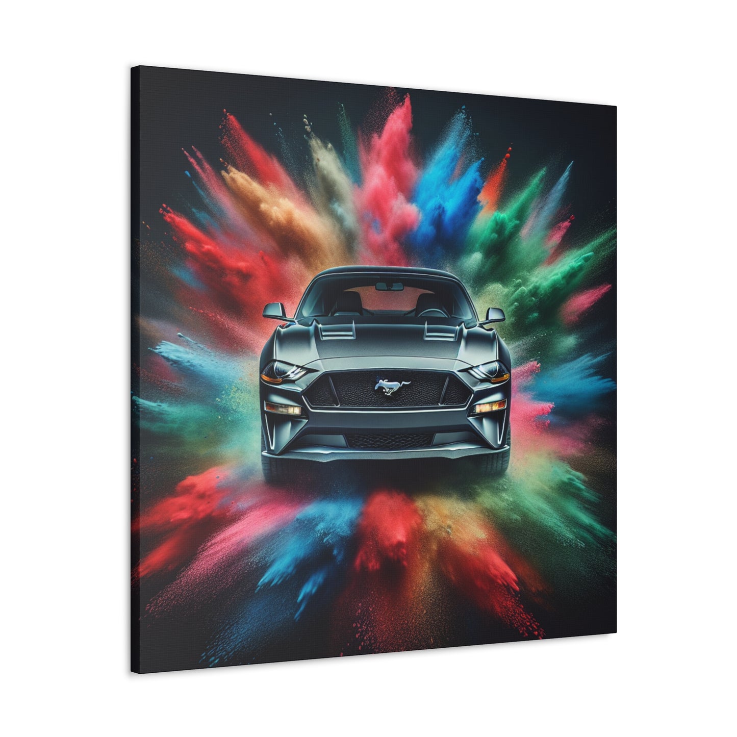 Ford Mustang Vintage Artwork - Handmade Canvas Painting, Wall Decor, Classic Car Lover Gift Idea, Home and Office Decoration Piece