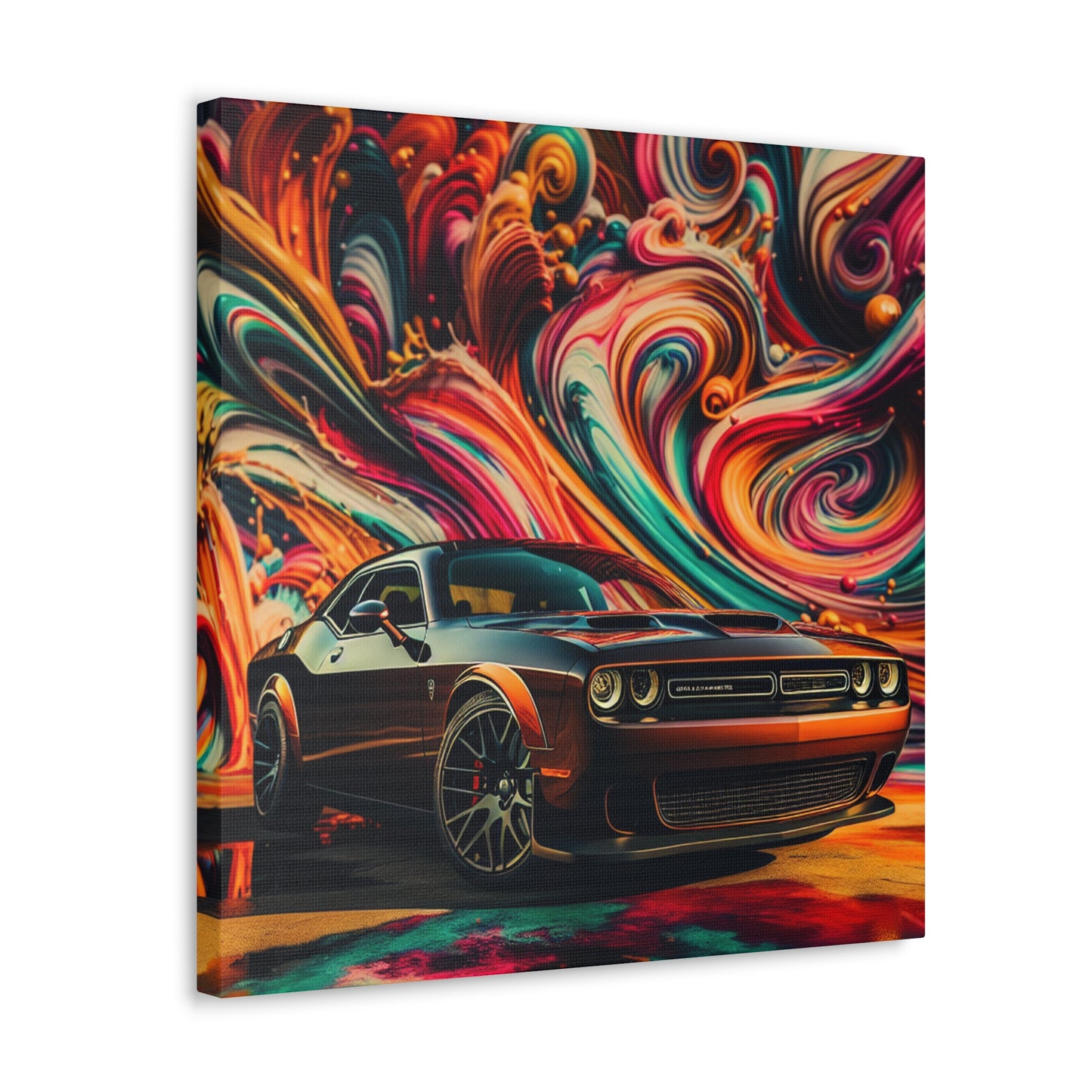 Dodge Challenger Wall Art, Classic Car Canva Painting, Garage Decor, Car Enthusiast Gift, Muscle Car Artwork, Contemporary Wall Decoration