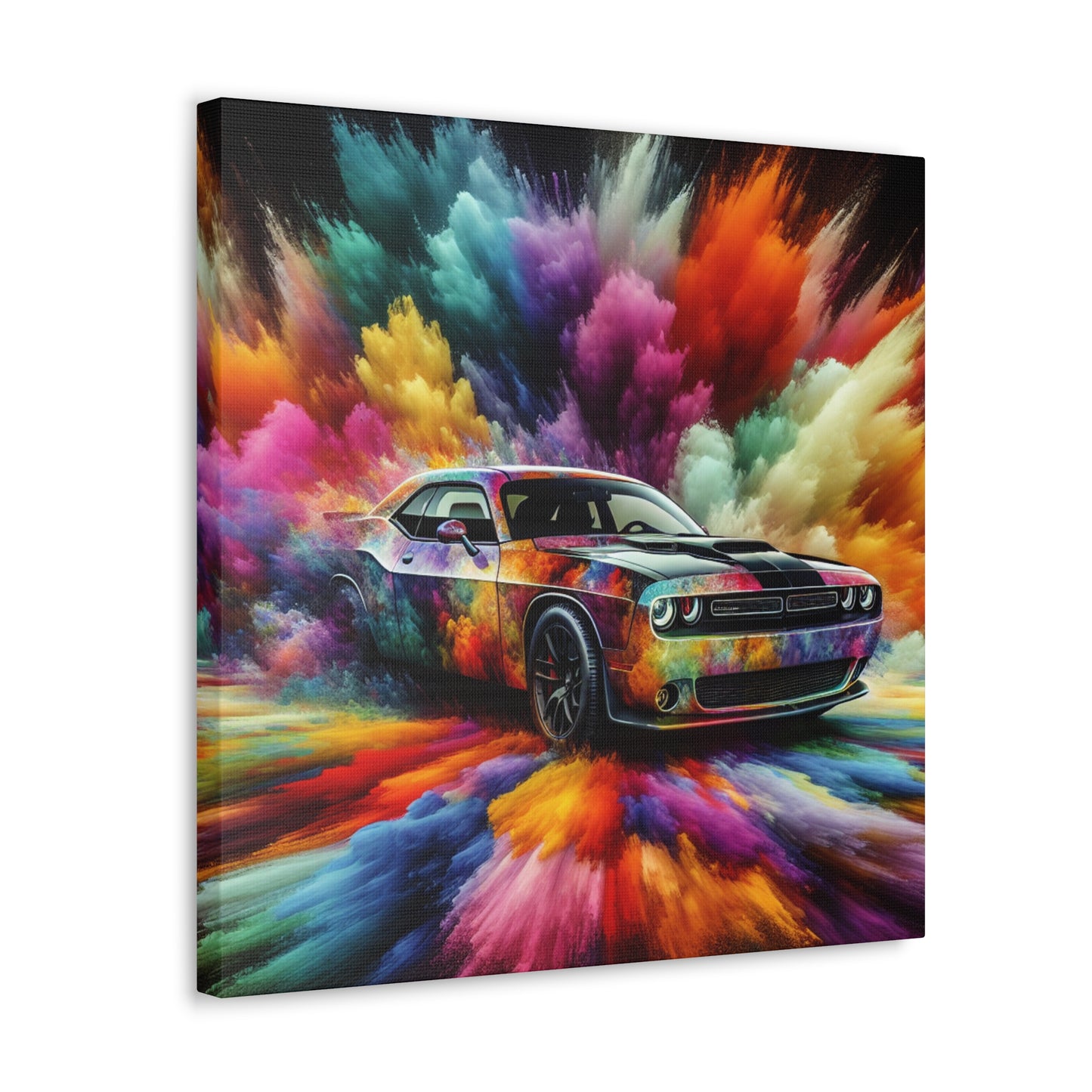 Dodge Challenger Wall Art, Car Enthusiast Gift, Automotive Canva Painting, Classic Muscle Car Decor, Man Cave Must-Have, Unique Artwork