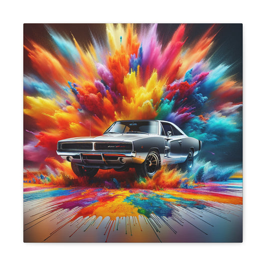 Vintage Dodge Charger Wall Art, High-Quality Car Canva Painting, Perfect for Garage Decor and Car Enthusiast Gifts