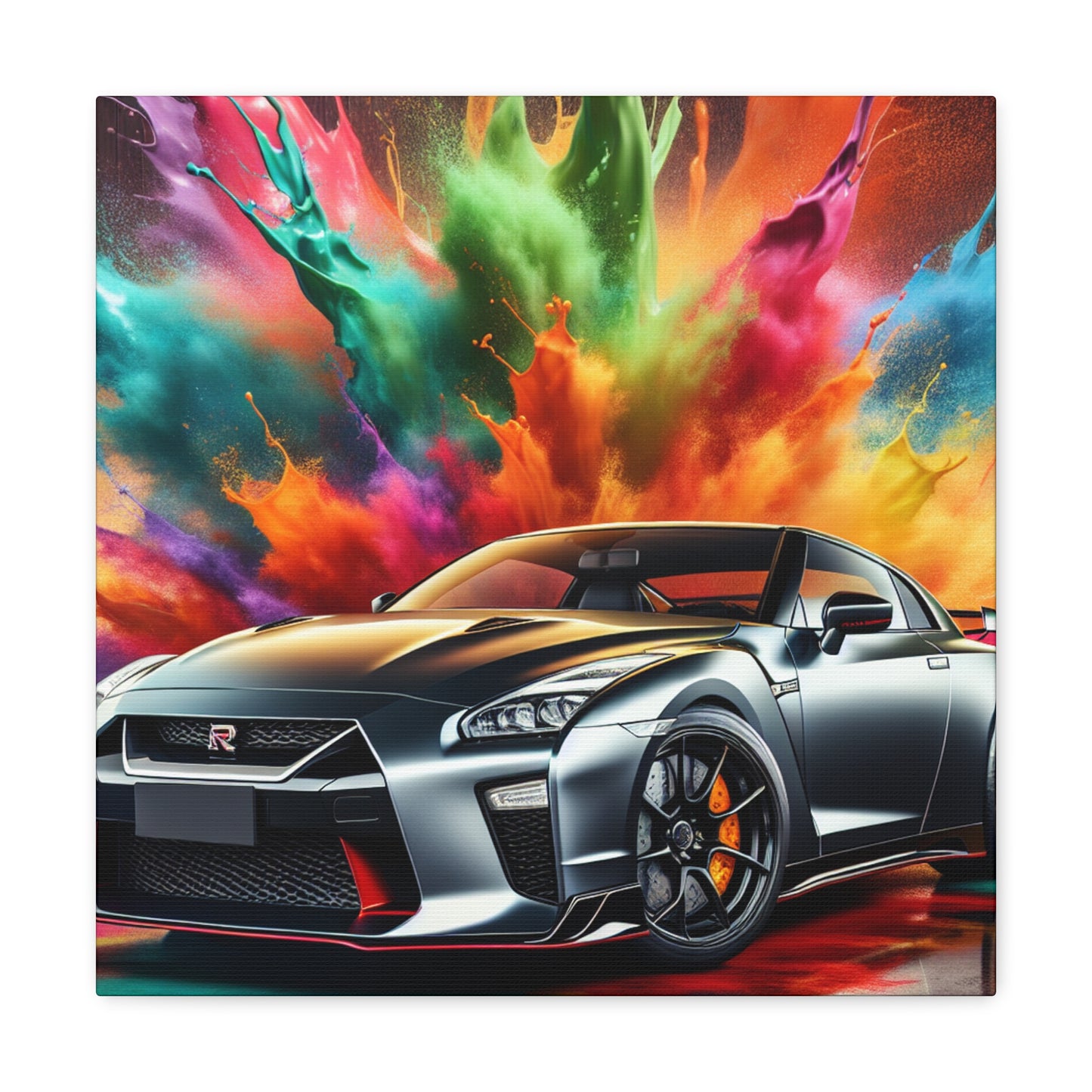 Nissan GT-R Canva Wall Art, Modern Sports Car Painting, Perfect Gift, Home or Office Decor, Auto Enthusiast Must-Have, Car Artwork