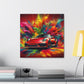 Porsche 911 Car Canva Painting, Hand Painted Wall Art, Luxury Sports Car Home Decor, Unique Gift for Car Enthusiasts and Porsche Lovers