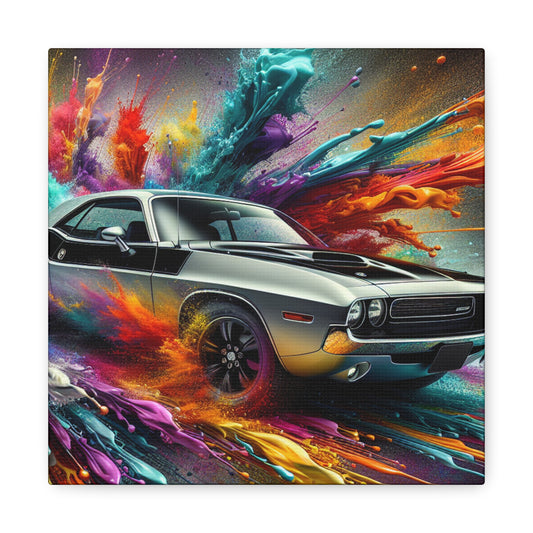 Dodge Challenger Wall Art, Car Canva Painting, Classic Vehicle Home Decor, Automotive Enthusiast Gift, Collectible Car Artwork, Unframed Print