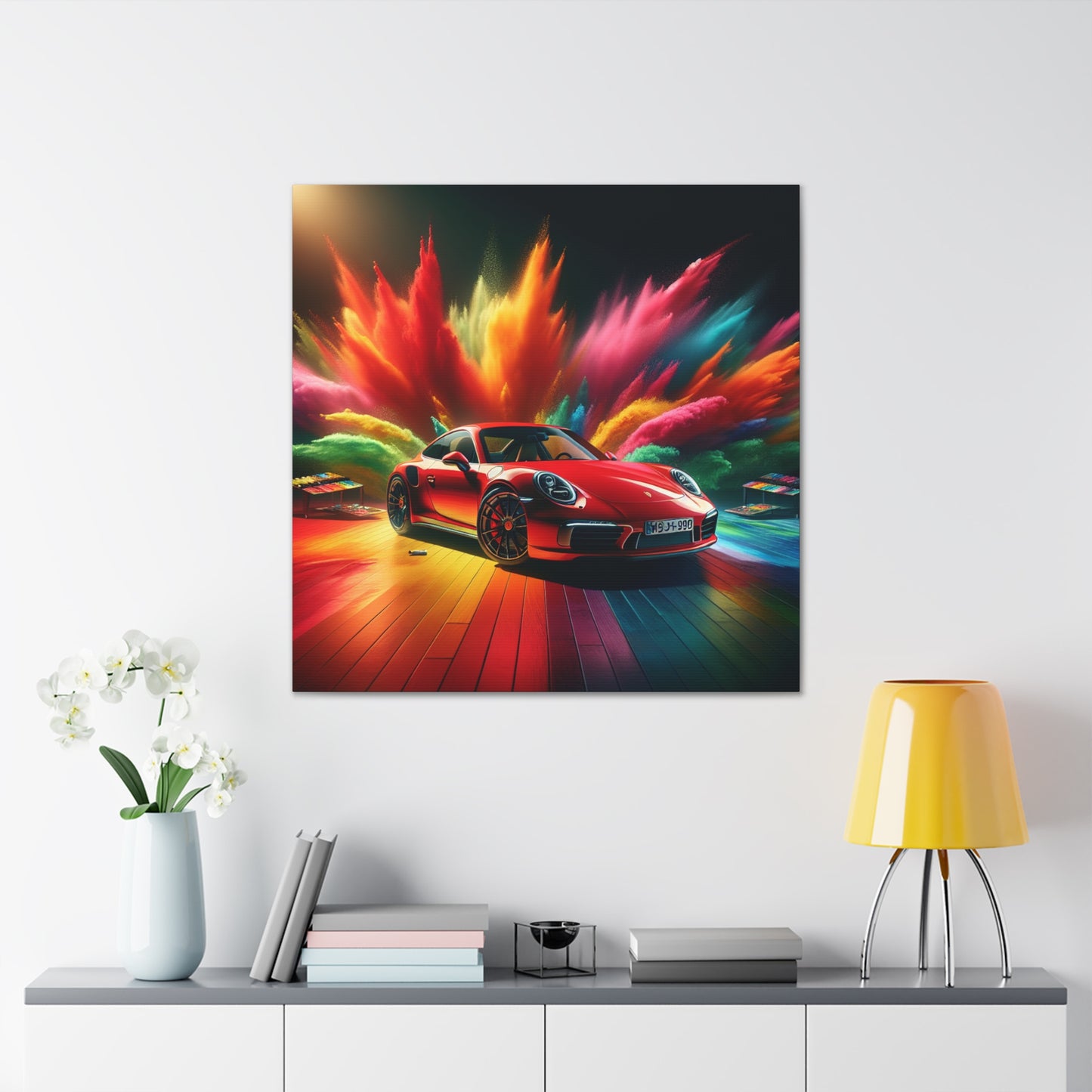 Classic Porsche 911 Artwork, Premium Car Canva Painting, Unique Gift for Car Lovers, Garage Decor