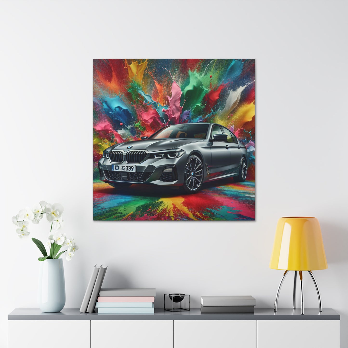 Luxury BMW Car Art- Modern Home Decor, Handmade Canva Painting, Enthusiast Car Lover Wall Art