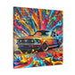 Vintage Ford Mustang Wall Art, Hand Painted Mustang Canvas Print, Classic Car Lover Gift, Home Office Decor, Man Cave Artwork, Collector Item