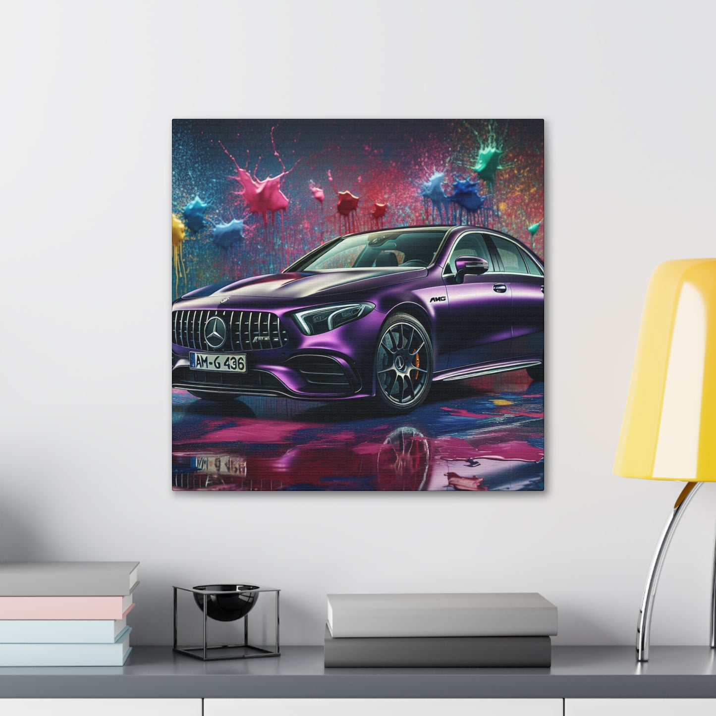 Mercedes AMG Wall Art, Luxury Car Canva Painting, Home Decor, Gift for Car Lovers, Modern Garage and Office Artwork