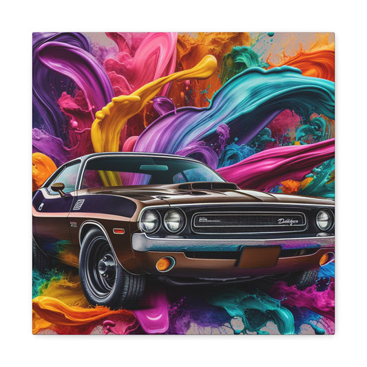 Dodge Challenger Wall Art, Car Canva Painting, Automotive Decor, Muscle Car Artwork, Classic Vehicle Illustration, Perfect for Man Cave, Garage or Office