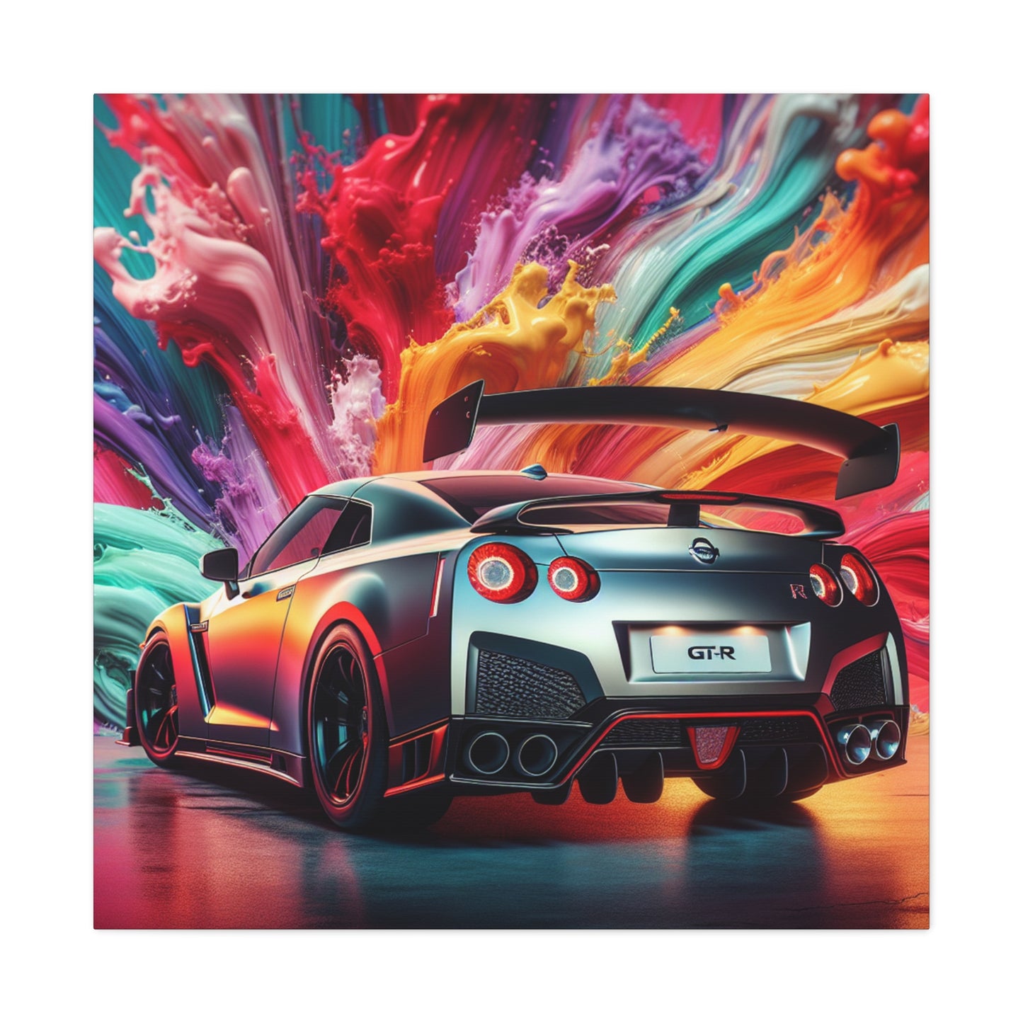 Nissan GT-R Canva Painting, Handmade Wall Art, Home Decor, Car Enthusiast Gift, Automotive Artwork, Large Car Print, Modern Style Decor