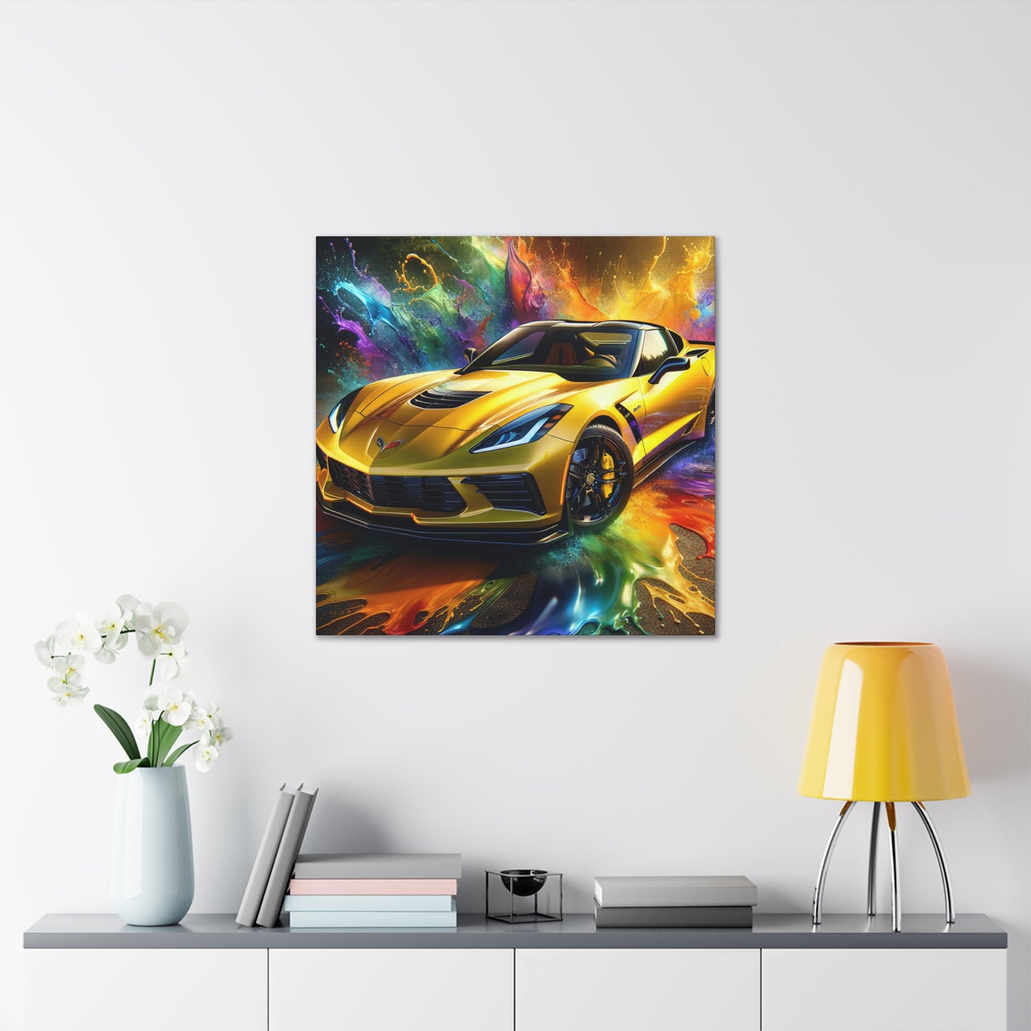 Chevrolet Corvette Wall Art Canva Painting - Perfect Gift for Car Lovers and Corvette Enthusiasts