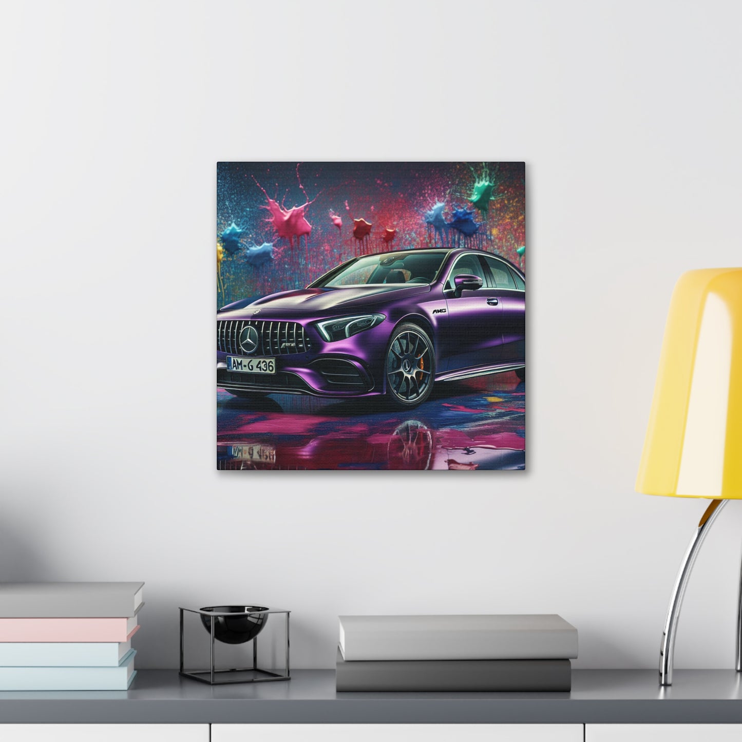 Mercedes AMG Wall Art, Luxury Car Canva Painting, Home Decor, Gift for Car Lovers, Modern Garage and Office Artwork