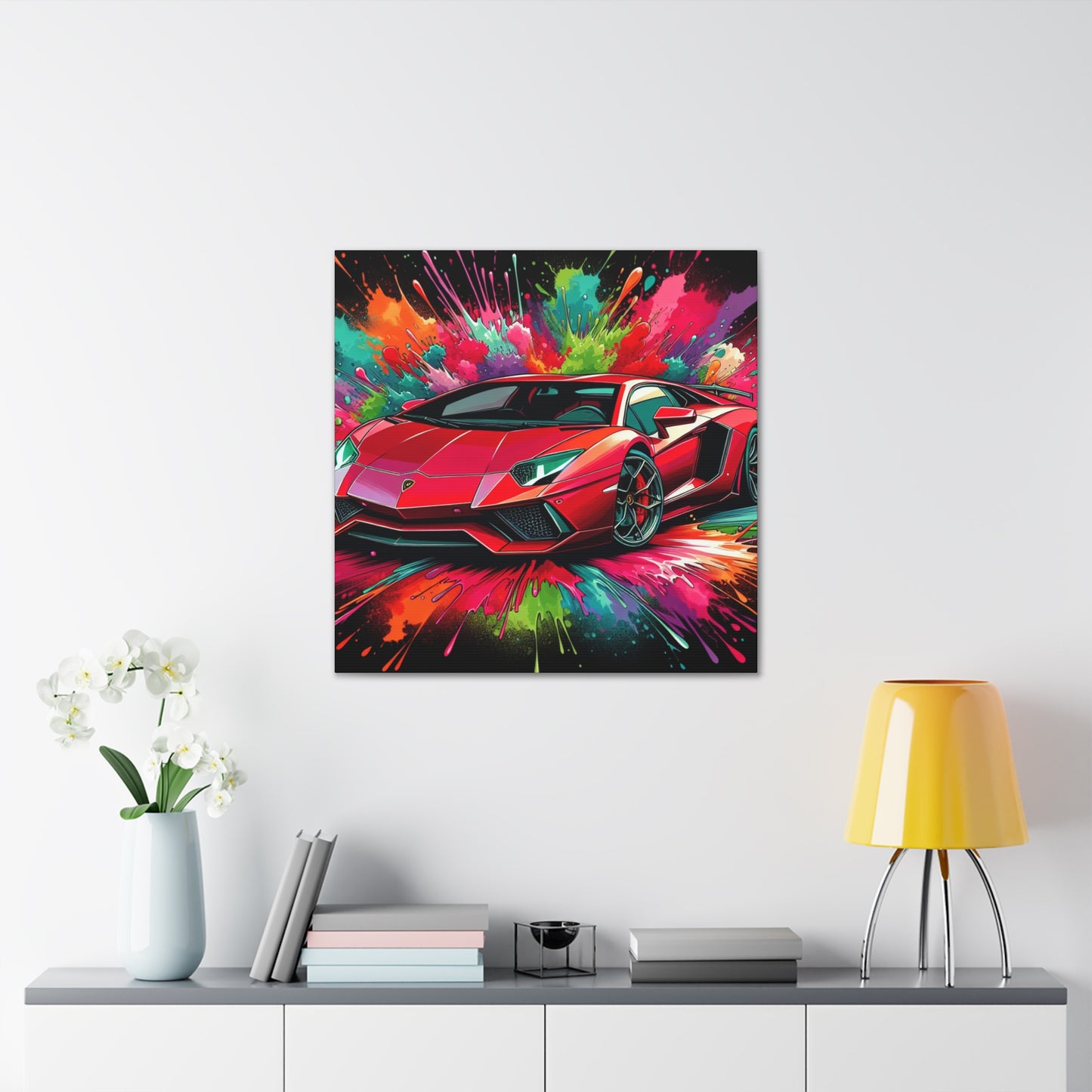 Lamborghini Aventador Canva, Exotic Sport Car Art, Luxury Wall Decoration, Unframed Modern Painting Print for Garage Decor