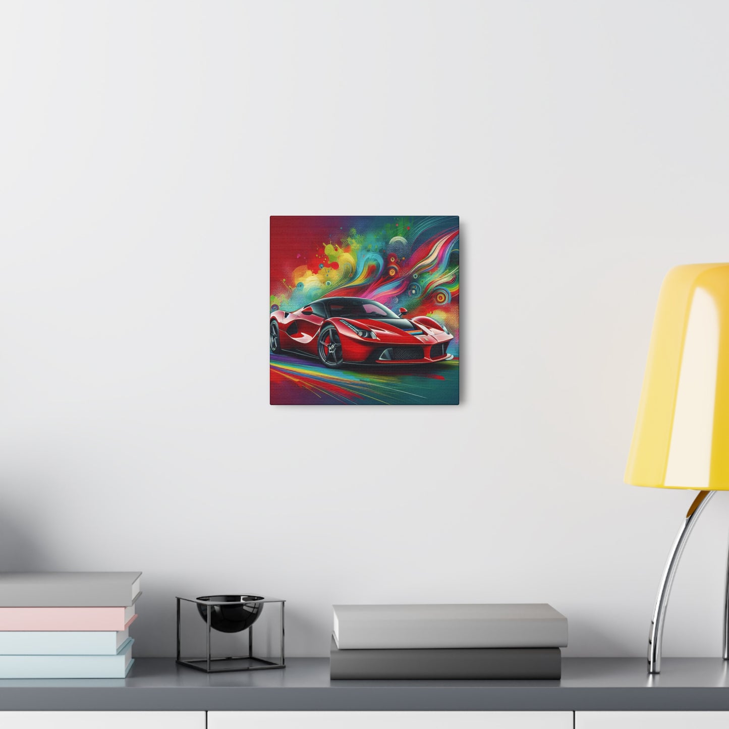 Ferrari Luxury Sports Car Canva Painting, Handcrafted Wall Decor, Unique Gift for Car Lovers, High-Quality Print Art for Home or Office