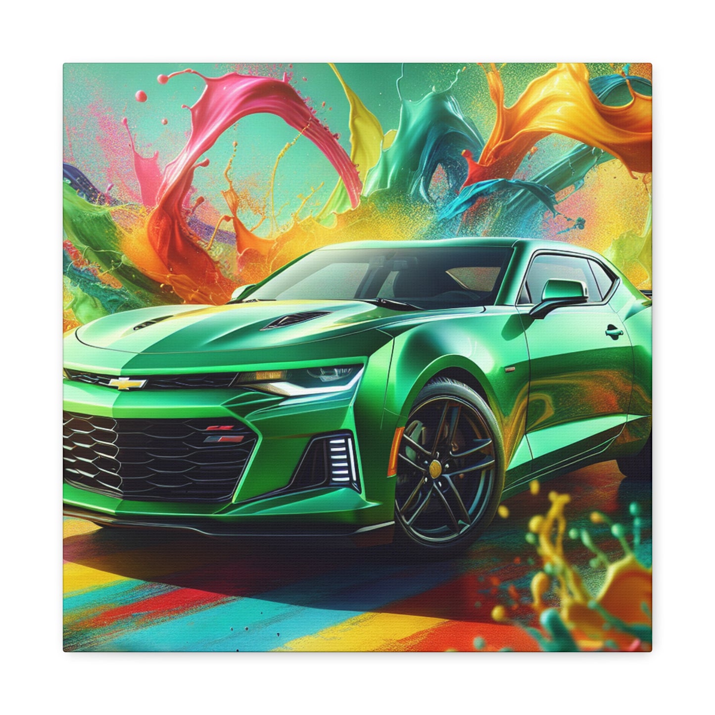 Chevrolet Camaro Painting, Car Wall Art, Automotive Decor, Canva Print, Home Decor, Gift for Car Lovers, Garage Art, Classic Car Illustration