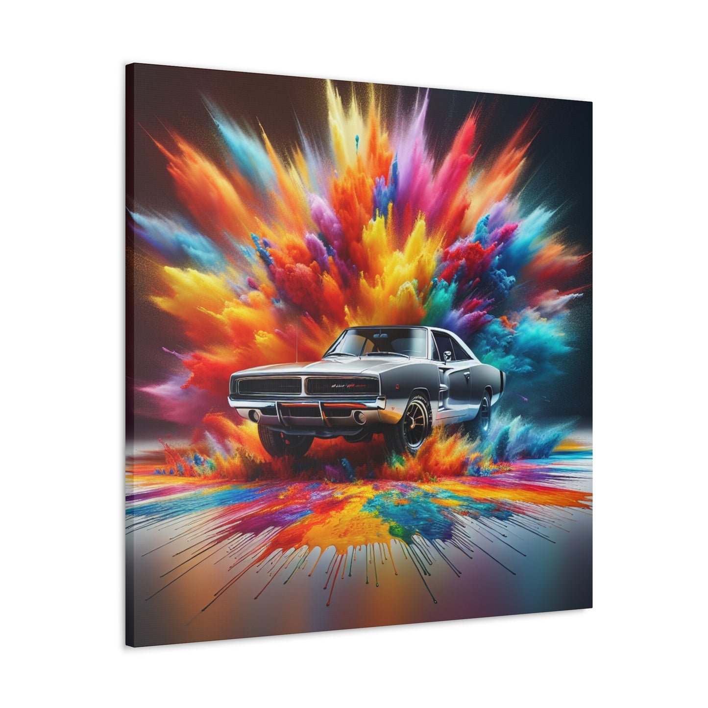Vintage Dodge Charger Wall Art, High-Quality Car Canva Painting, Perfect for Garage Decor and Car Enthusiast Gifts