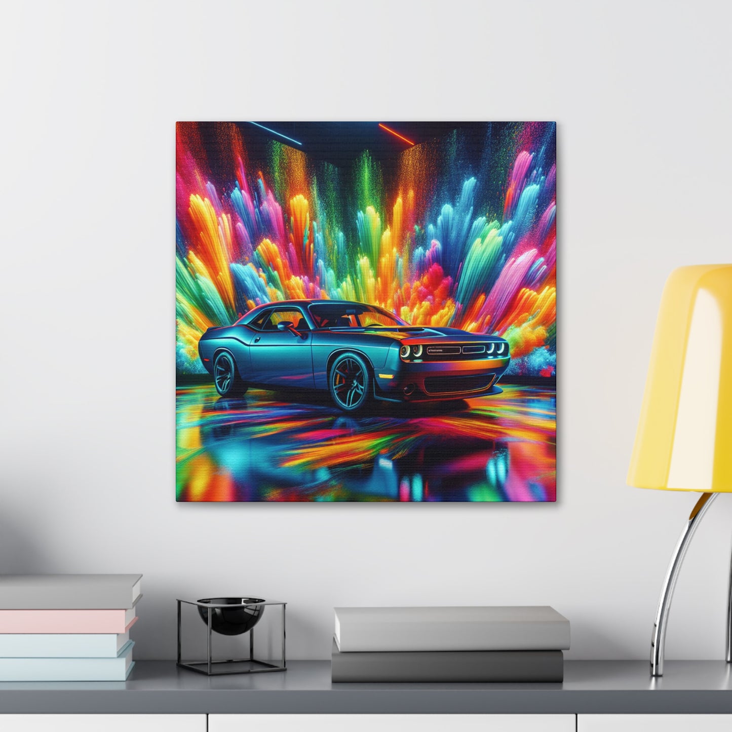 Dodge Challenger Wall Art - Premium Quality Car Canva Painting, Perfect for Home or Office Decor, Unique and Rare Auto Artistry