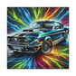 Vintage Ford Mustang Wall Art, Hand-Painted Car Canva, Perfect Gift for Auto Enthusiasts, Collector's Item, Home or Office Decor