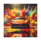 Ferrari Canva Painting, Luxury Car Artwork, Wall Decor, Handmade Piece, Perfect for Home and Office, Ideal Gift for Car Enthusiasts