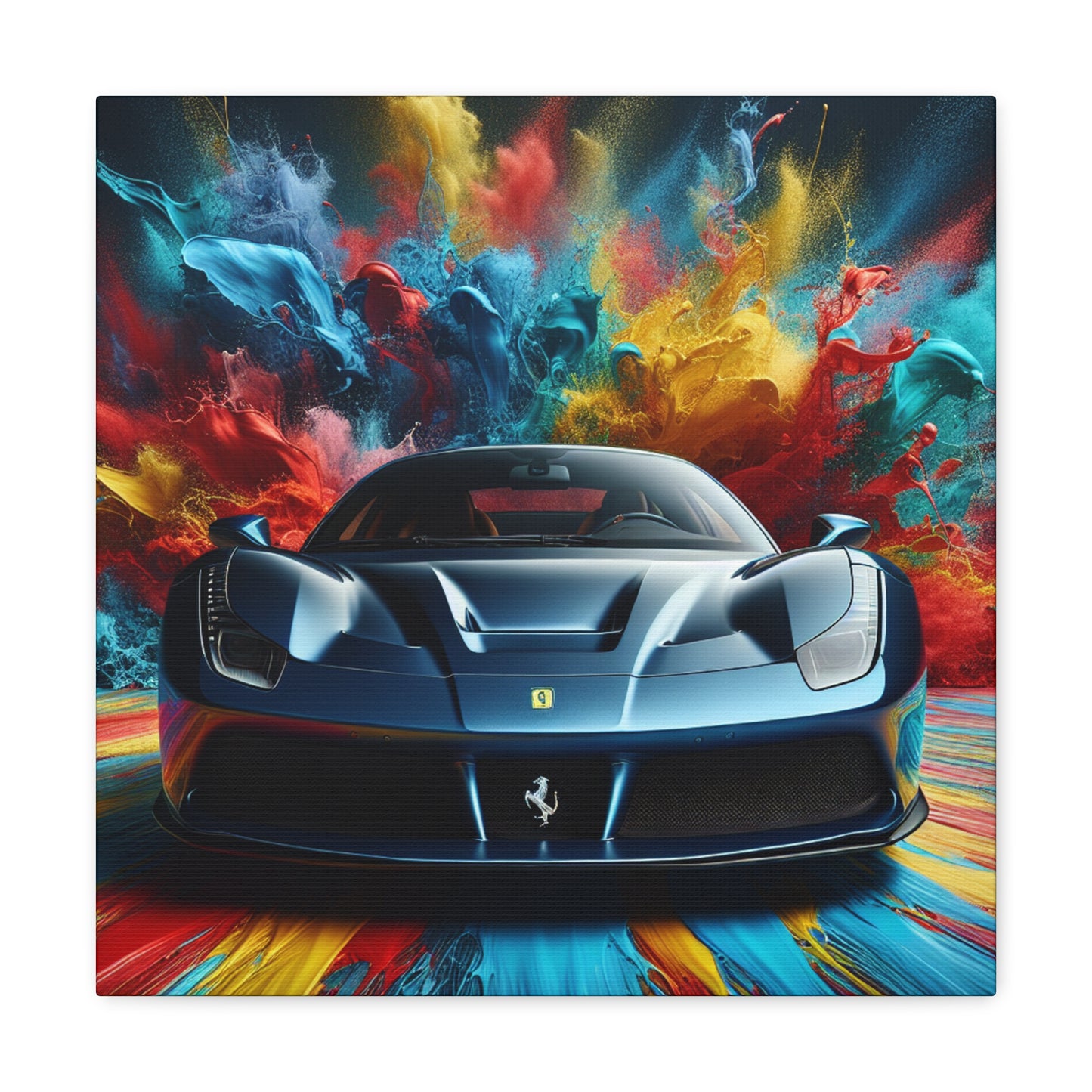 Ferrari Canva Painting, Luxury Car Wall Art, High-Quality Print for Enthusiasts, Home Decor, Perfect Gift for Car Lovers, Supercar Illustration