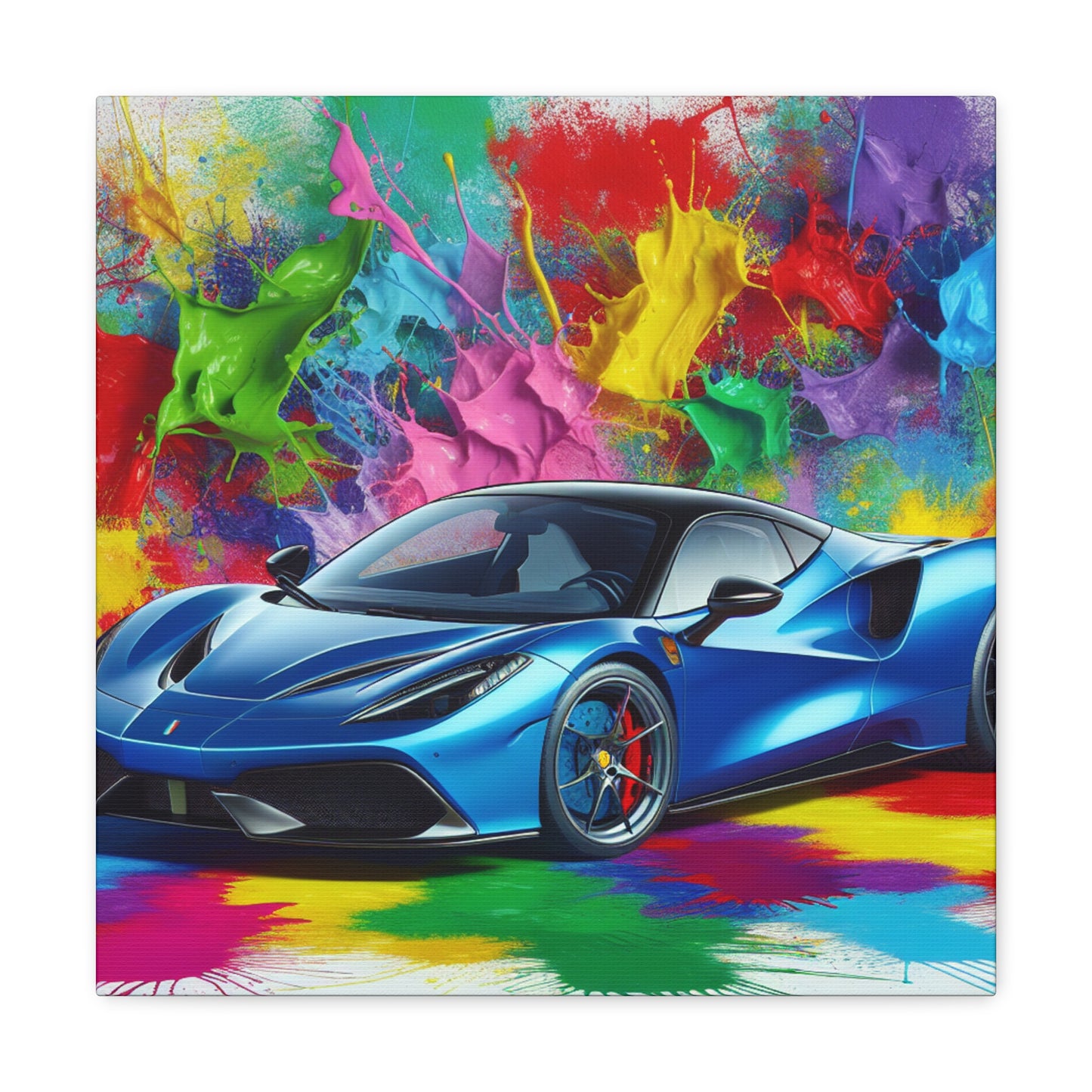 Ferrari Luxury Car Canva Painting - Wall Art for Living Room, Home Decor, Man Cave - Exclusive Sports Car Art - Giclee Print Gift