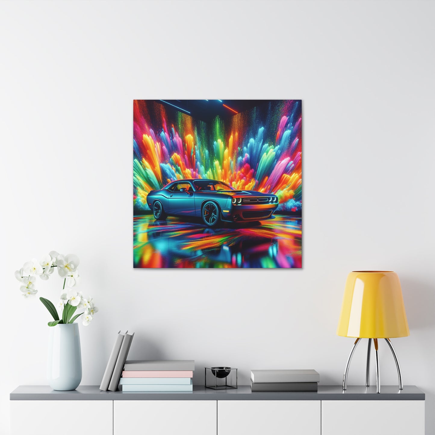 Dodge Challenger Wall Art - Premium Quality Car Canva Painting, Perfect for Home or Office Decor, Unique and Rare Auto Artistry