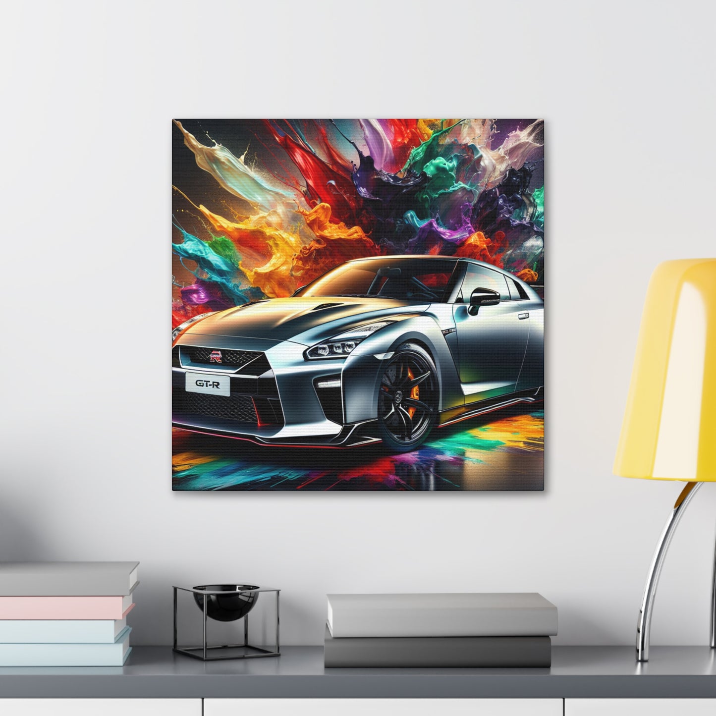 Nissan GT-R Canva Painting, Unframed Wall Art, Sports Car Print, Perfect for Home Decor and Car Enthusiasts, High Quality